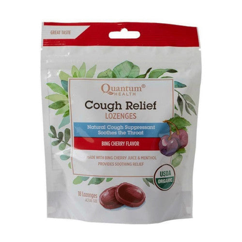 Quantum Health Cough Relief Lozenges, Bing Cherry Flavor, 18 Ea